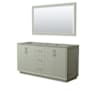 Wyndham Collection Strada 65" Double Free Standing Vanity Cabinet - Less Vanity Top Light Green / Brushed Nickel Hardware