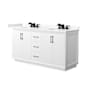 Wyndham Collection Strada 66" Free Standing Double Basin Vanity Set with Cabinet and Quartz Vanity Top White / Giotto Quartz Top / Matte Black Hardware