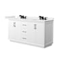 Wyndham Collection Strada 66" Free Standing Double Basin Vanity Set with Cabinet and Quartz Vanity Top White / White Quartz Top / Matte Black Hardware