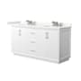 Wyndham Collection Strada 66" Free Standing Double Basin Vanity Set with Cabinet and Quartz Vanity Top White / Giotto Quartz Top / Brushed Nickel Hardware