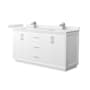 Wyndham Collection Strada 66" Free Standing Double Basin Vanity Set with Cabinet and Quartz Vanity Top White / White Quartz Top / Brushed Nickel Hardware