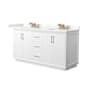 Wyndham Collection Strada 66" Free Standing Double Basin Vanity Set with Cabinet and Quartz Vanity Top White / Giotto Quartz Top / Satin Bronze Hardware