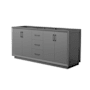 Wyndham Collection Strada 71" Double Free Standing Vanity Cabinet Only - Less Vanity Top Dark Gray / Matte Black Hardware