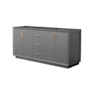 Wyndham Collection Strada 71" Double Free Standing Vanity Cabinet Only - Less Vanity Top Dark Gray / Satin Bronze Hardware