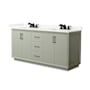 Wyndham Collection Strada 72" Free Standing Double Basin Vanity Set with Cabinet and Quartz Vanity Top Light Green / Giotto Quartz Top / Matte Black Hardware