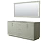 Wyndham Collection Strada 71" Double Free Standing Vanity Cabinet - Less Vanity Top Light Green / Brushed Nickel Hardware