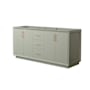 Wyndham Collection Strada 71" Double Free Standing Vanity Cabinet Only - Less Vanity Top Light Green / Satin Bronze Hardware