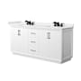 Wyndham Collection Strada 72" Free Standing Double Basin Vanity Set with Cabinet and Quartz Vanity Top White / White Quartz Top / Matte Black Hardware