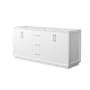 Wyndham Collection Strada 71" Double Free Standing Vanity Cabinet Only - Less Vanity Top White / Brushed Nickel Hardware