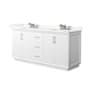 Wyndham Collection Strada 72" Free Standing Double Basin Vanity Set with Cabinet and Quartz Vanity Top White / Giotto Quartz Top / Brushed Nickel Hardware