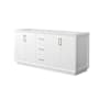 Wyndham Collection Strada 71" Double Free Standing Vanity Cabinet Only - Less Vanity Top White / Satin Bronze Hardware