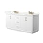 Wyndham Collection Strada 72" Free Standing Double Basin Vanity Set with Cabinet and Quartz Vanity Top White / Giotto Quartz Top / Satin Bronze Hardware