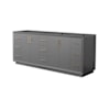 Wyndham Collection Strada 83" Double Free Standing Vanity Cabinet Only - Less Vanity Top Dark Gray / Satin Bronze Hardware