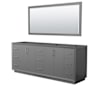 Wyndham Collection Strada 83" Double Free Standing Vanity Cabinet - Less Vanity Top Dark Gray / Brushed Nickel Hardware