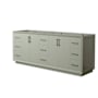 Wyndham Collection Strada 83" Double Free Standing Vanity Cabinet Only - Less Vanity Top Light Green / Matte Black Hardware