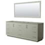 Wyndham Collection Strada 83" Double Free Standing Vanity Cabinet - Less Vanity Top Light Green / Brushed Nickel Hardware