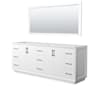 Wyndham Collection Strada 83" Double Free Standing Vanity Cabinet - Less Vanity Top White / Matte Black Hardware