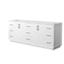Wyndham Collection Strada 83" Double Free Standing Vanity Cabinet Only - Less Vanity Top White / Matte Black Hardware