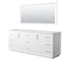 Wyndham Collection Strada 83" Double Free Standing Vanity Cabinet - Less Vanity Top White / Brushed Nickel Hardware