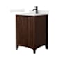 Wyndham Collection Palmilla 24" Free Standing Single Basin Vanity Set with Cabinet and Quartz Vanity Top Dark Walnut / Giotto Quartz Top / Matte Black Hardware