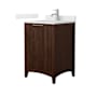 Wyndham Collection Palmilla 24" Free Standing Single Basin Vanity Set with Cabinet and Quartz Vanity Top Dark Walnut / Giotto Quartz Top / Brushed Nickel Hardware