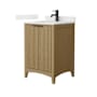 Wyndham Collection Palmilla 24" Free Standing Single Basin Vanity Set with Cabinet and Quartz Vanity Top Natural Oak / Giotto Quartz Top / Matte Black Hardware