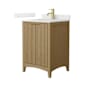 Wyndham Collection Palmilla 24" Free Standing Single Basin Vanity Set with Cabinet and Quartz Vanity Top Natural Oak / Giotto Quartz Top / Brushed Gold Hardware
