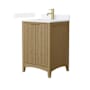 Wyndham Collection Palmilla 24" Free Standing Single Basin Vanity Set with Cabinet and Quartz Vanity Top Natural Oak / White Quartz Top / Brushed Gold Hardware
