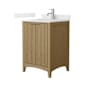 Wyndham Collection Palmilla 24" Free Standing Single Basin Vanity Set with Cabinet and Quartz Vanity Top Natural Oak / Giotto Quartz Top / Brushed Nickel Hardware