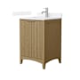 Wyndham Collection Palmilla 24" Free Standing Single Basin Vanity Set with Cabinet and Quartz Vanity Top Natural Oak / White Quartz Top / Brushed Nickel Hardware