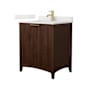 Wyndham Collection Palmilla 30" Free Standing Single Basin Vanity Set with Cabinet and Quartz Vanity Top Dark Walnut / Giotto Quartz Top / Brushed Gold Hardware