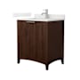 Wyndham Collection Palmilla 30" Free Standing Single Basin Vanity Set with Cabinet and Quartz Vanity Top Dark Walnut / Giotto Quartz Top / Brushed Nickel Hardware