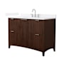 Wyndham Collection Palmilla 48" Free Standing Single Basin Vanity Set with Cabinet and Quartz Vanity Top Dark Walnut / White Quartz Top / Brushed Nickel Hardware