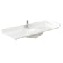 Wyndham Collection 54" Quartz Vanity Top with Backsplash and Sidesplash White Quartz