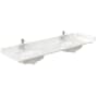 Wyndham Collection 72" Quartz Vanity Top with Backsplash and Sidesplash White Quartz