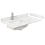 Wyndham Collection 36" Quartz Vanity Top with Backsplash, Sidesplash, and Left Offset Bathroom Sink Giotto Quartz