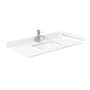 Wyndham Collection 42" Cultured Marble Vanity Top with Backsplash and Sidesplash White Cultured Marble