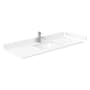 Wyndham Collection 54" Cultured Marble Vanity Top with Backsplash and Sidesplash White Cultured Marble