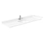Wyndham Collection 66" Cultured Marble Vanity Top with Backsplash and Sidesplash White Cultured Marble