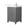 Wyndham Collection Beckett 24" Free Standing Single Basin Vanity Set with Cabinet and Quartz Vanity Top Dark Gray / Giotto Quartz Top / Brushed Nickel Hardware