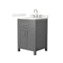 Wyndham Collection Beckett 24" Free Standing Single Basin Vanity Set with Cabinet and Quartz Vanity Top Dark Gray / Giotto Quartz Top / Brushed Nickel Hardware