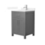 Wyndham Collection Beckett 24" Free Standing Single Basin Vanity Set with Cabinet and Quartz Vanity Top Dark Gray / White Quartz Top / Brushed Nickel Hardware