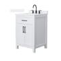Wyndham Collection Beckett 24" Free Standing Single Basin Vanity Set with Cabinet and Quartz Vanity Top White / White Quartz Top / Matte Black Hardware