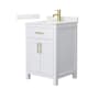 Wyndham Collection Beckett 24" Free Standing Single Basin Vanity Set with Cabinet and Quartz Vanity Top White / Giotto Quartz Top / Brushed Gold Hardware