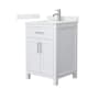 Wyndham Collection Beckett 24" Free Standing Single Basin Vanity Set with Cabinet and Quartz Vanity Top White / Giotto Quartz Top / Brushed Nickel Hardware