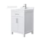 Wyndham Collection Beckett 24" Free Standing Single Basin Vanity Set with Cabinet and Quartz Vanity Top White / White Quartz Top / Brushed Nickel Hardware
