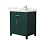 Wyndham Collection Beckett 30" Free Standing Single Basin Vanity Set with Cabinet and Quartz Vanity Top Green / Giotto Quartz Top / Brushed Nickel Hardware