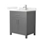 Wyndham Collection Beckett 30" Free Standing Single Basin Vanity Set with Cabinet and Quartz Vanity Top Dark Gray / Giotto Quartz Top / Brushed Nickel Hardware