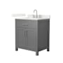 Wyndham Collection Beckett 30" Free Standing Single Basin Vanity Set with Cabinet and Quartz Vanity Top Dark Gray / Giotto Quartz Top / Brushed Nickel Hardware