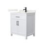 Wyndham Collection Beckett 30" Free Standing Single Basin Vanity Set with Cabinet and Quartz Vanity Top White / Giotto Quartz Top / Matte Black Hardware